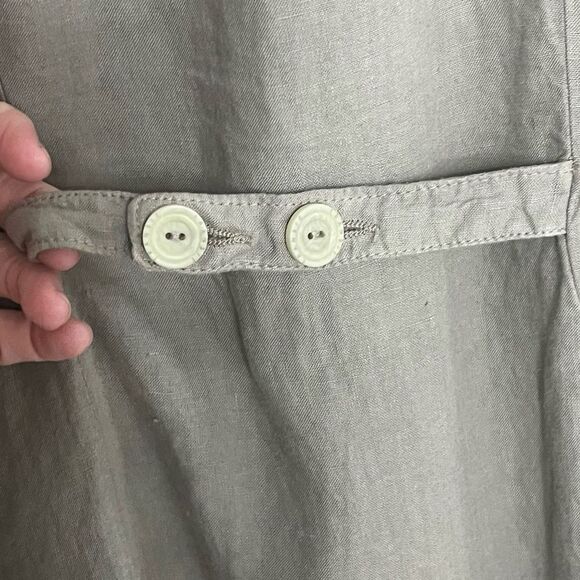 Transit Par-Such Green V-Neck Above Knee Button Front Long Sleeve Dress Size 4 - Picture 4 of 16